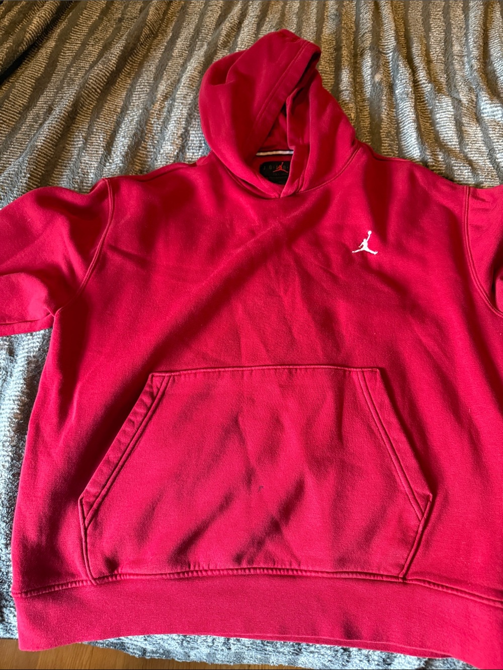 Jordan Red Crewneck Pullover Hoodie with Jumpman Logo